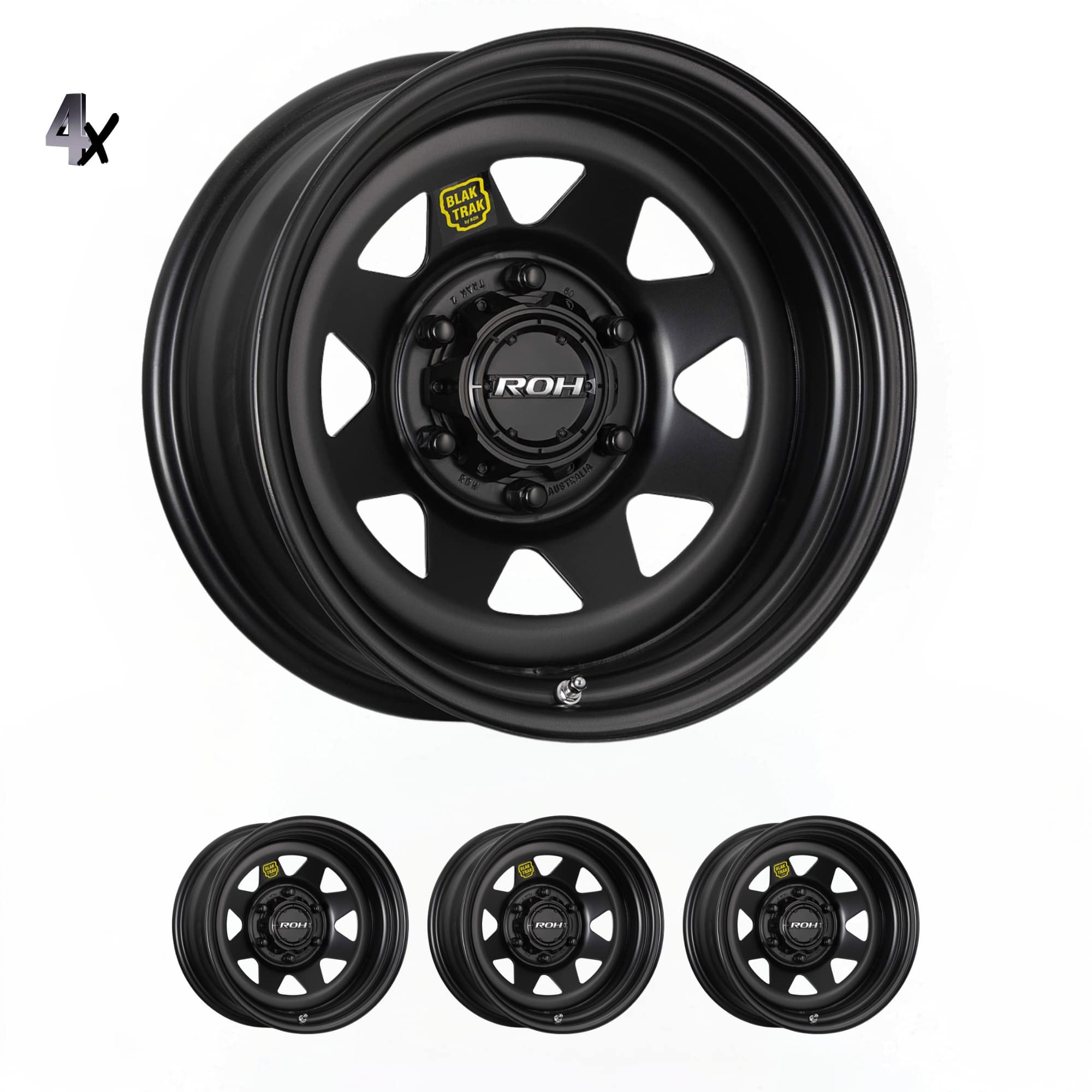 RANGER/EVEREST (17X9) 4x Blak Trak Steel wheels (6/139.7) +35 OFFSET