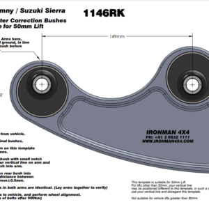 SUZUKI SIERRA SJ80 RUBBER CASTER CORRECTION – 2° OFFSET