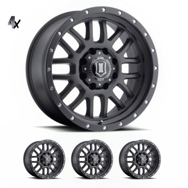 RAM 1500 (17×8.50) 4x ALPHA BLACK WITH BLACK RING 6×5.5″ (0 OFFSET)
