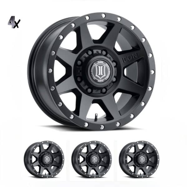 RAM 2500 (17×8.50) 4 x SATIN BLACK REBOUND HD 8×6.5 +13 OFFSET