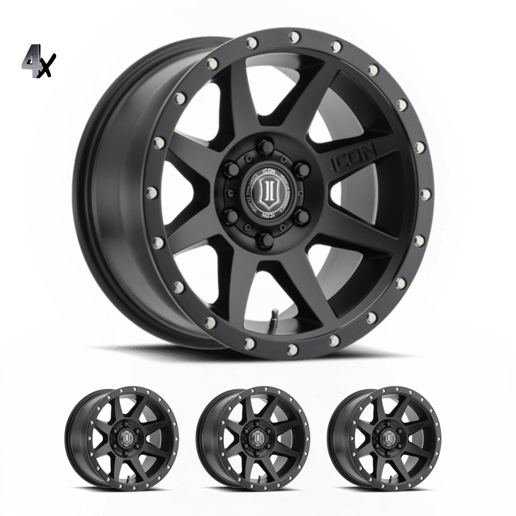 RAM 1500 (17×8.50) 4x REBOUND SATIN BLACK 6×5.5″ (0 OFFSET)