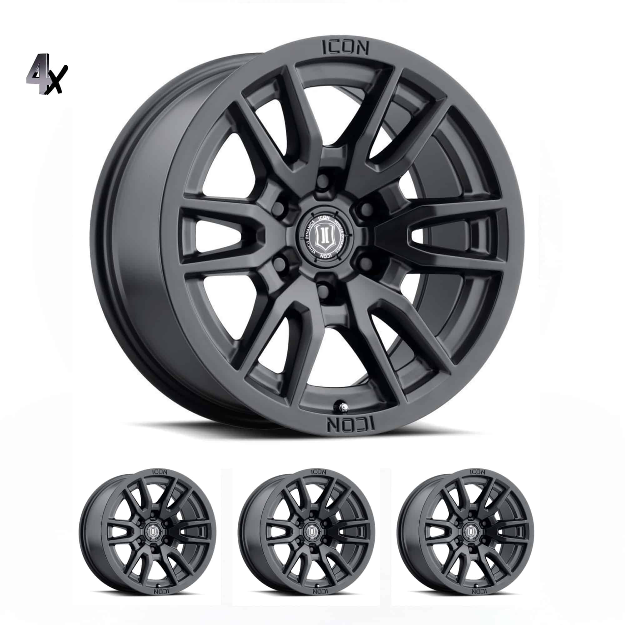 F-150/RAPTOR/EXPEDITION (17×8.50) 4 x VECTOR6 SATIN BLACK 6×135