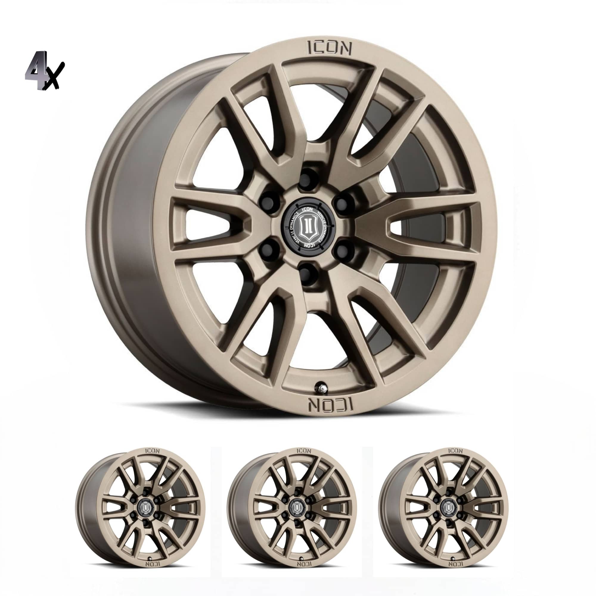 RAM 1500 (17×8.50) 4x VECTOR6 BRONZE 6×5.5″ (0 OFFSET)