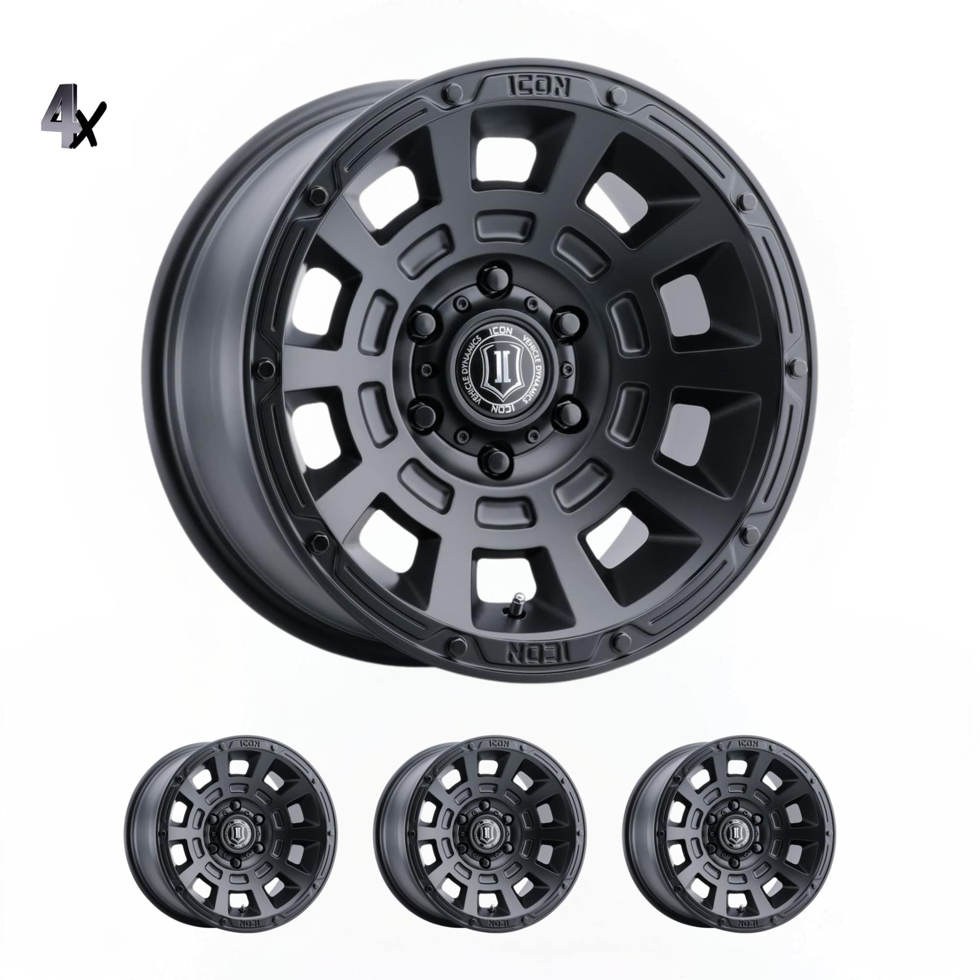 Tundra (17×8.50) 4 THRUST SATIN BLACK SIX SPEED 5×150 +25 Offset