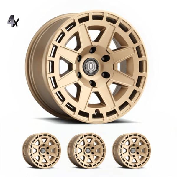 BRONCO (17×8.50) 4x COMPASS SATIN BRASS 6×5.5″ (0 OFFSET)