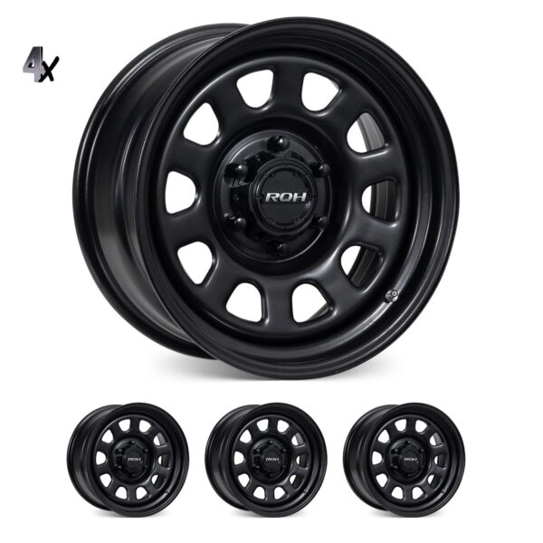 Y61 (17X8) 4x Trak Daytona Black Steel wheels (6/139) -22 OFFSET