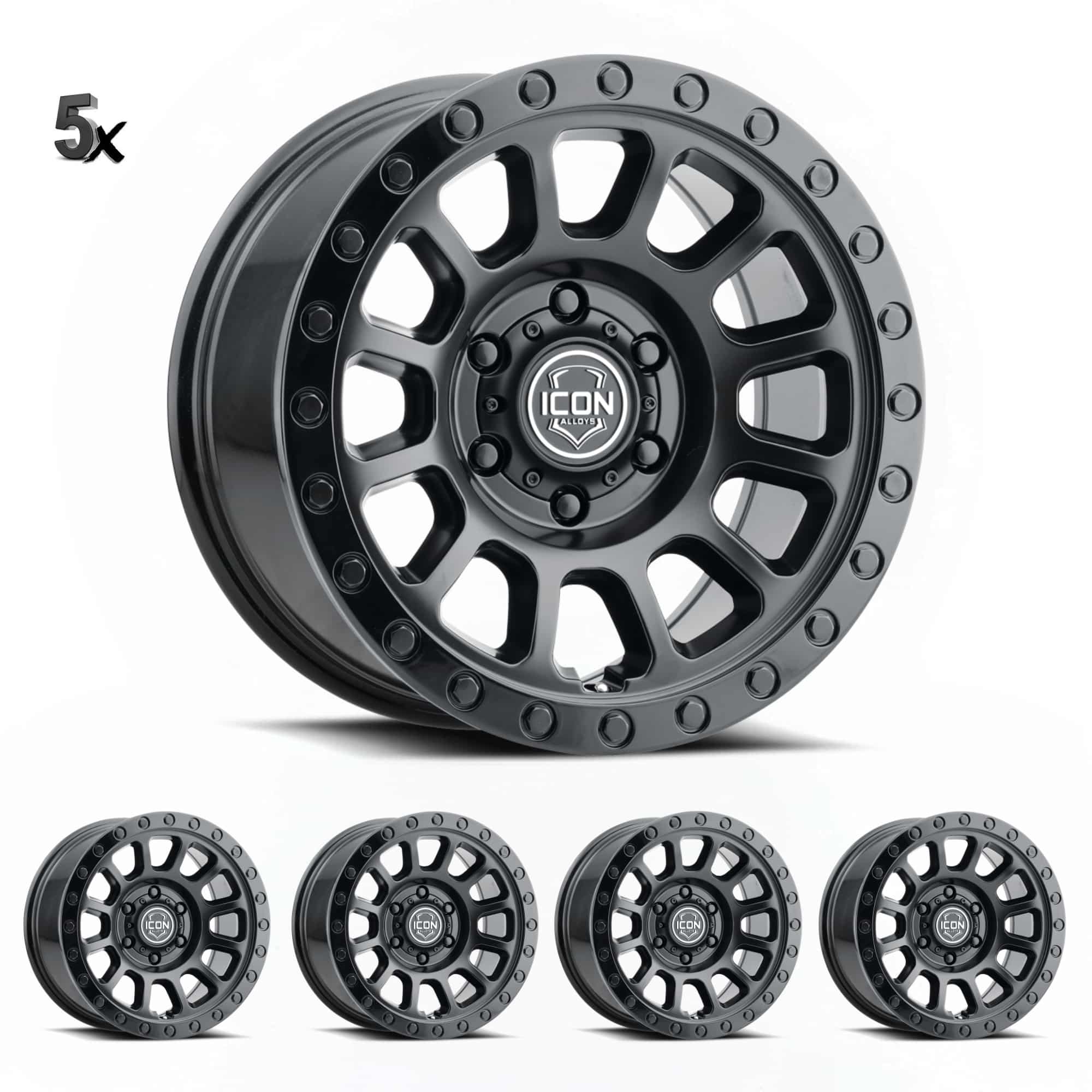 JK/JL/JT (17×8.5) 5x HULSE DBL BLACK 5×5 -6 OFFSET