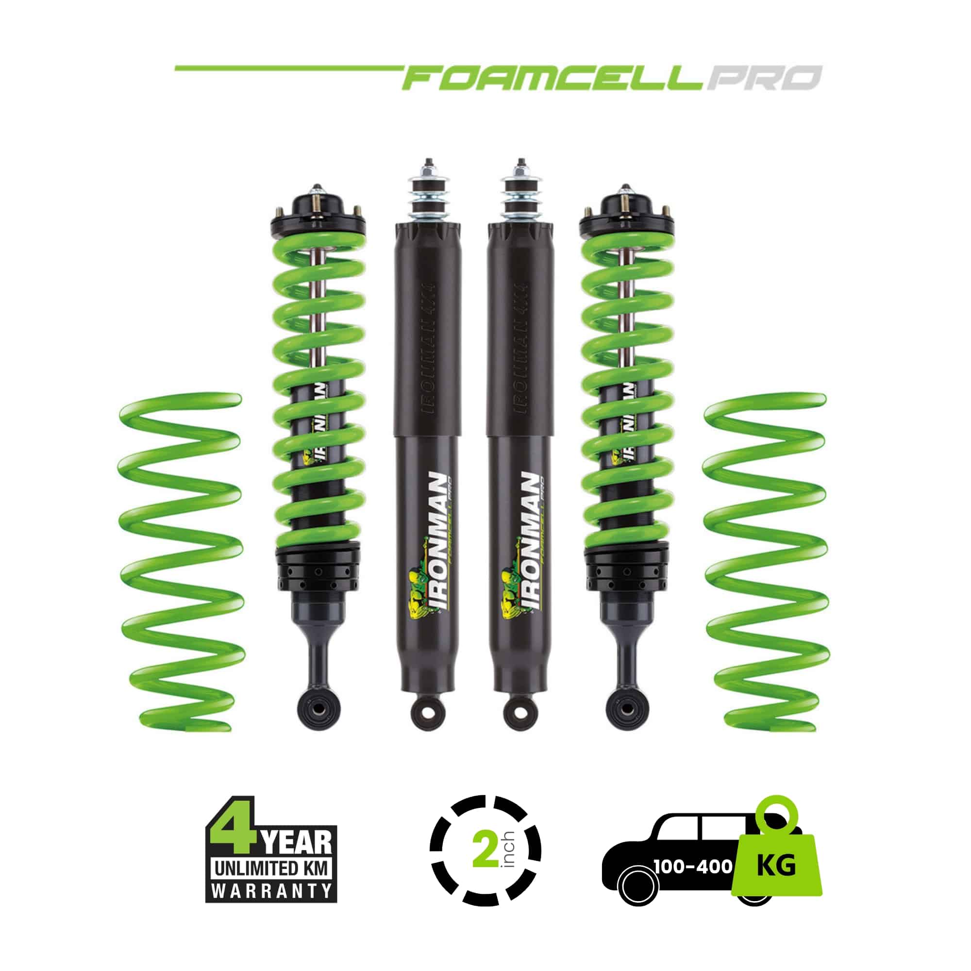 LC200 2 Inch Foam Cell Pro Kit – 100-400 Rear Medium with Accessories