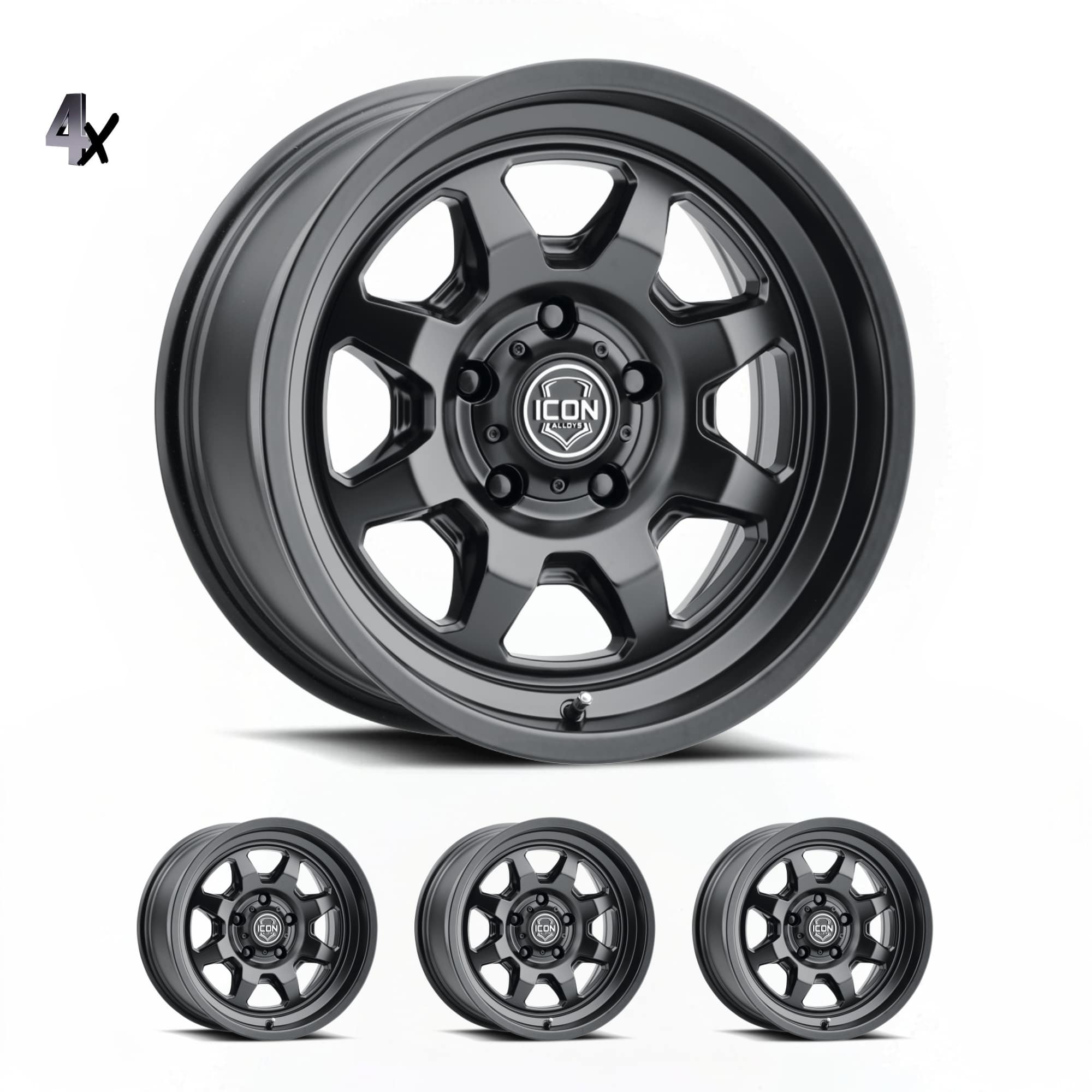 SILVERADO/SUBURBAN/SIERRA 1500 (17×8.5) 4x NUEVO SATIN BLACK 6×5.5 (0 OFFSET)