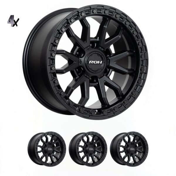 EVEREST (17X9) RAID MATT BLACK 4x ALLOY WHEELS (6/139) +35