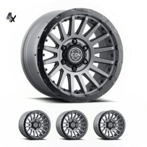 (17×8.5) 4x NUEVO SATIN BLACK 6×5.5 (0 OFFSET)