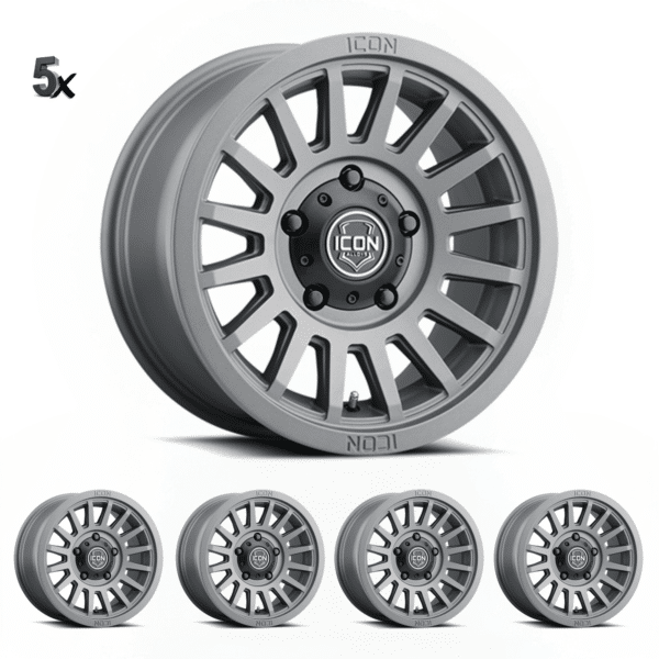 FJ/Prado/GX460/Hilux/Fortuner/4Runner/Pajero/Tacoma (17×8.5) 5x RECON SLX CHARCOAL 6×5.5 +25 OFFSET